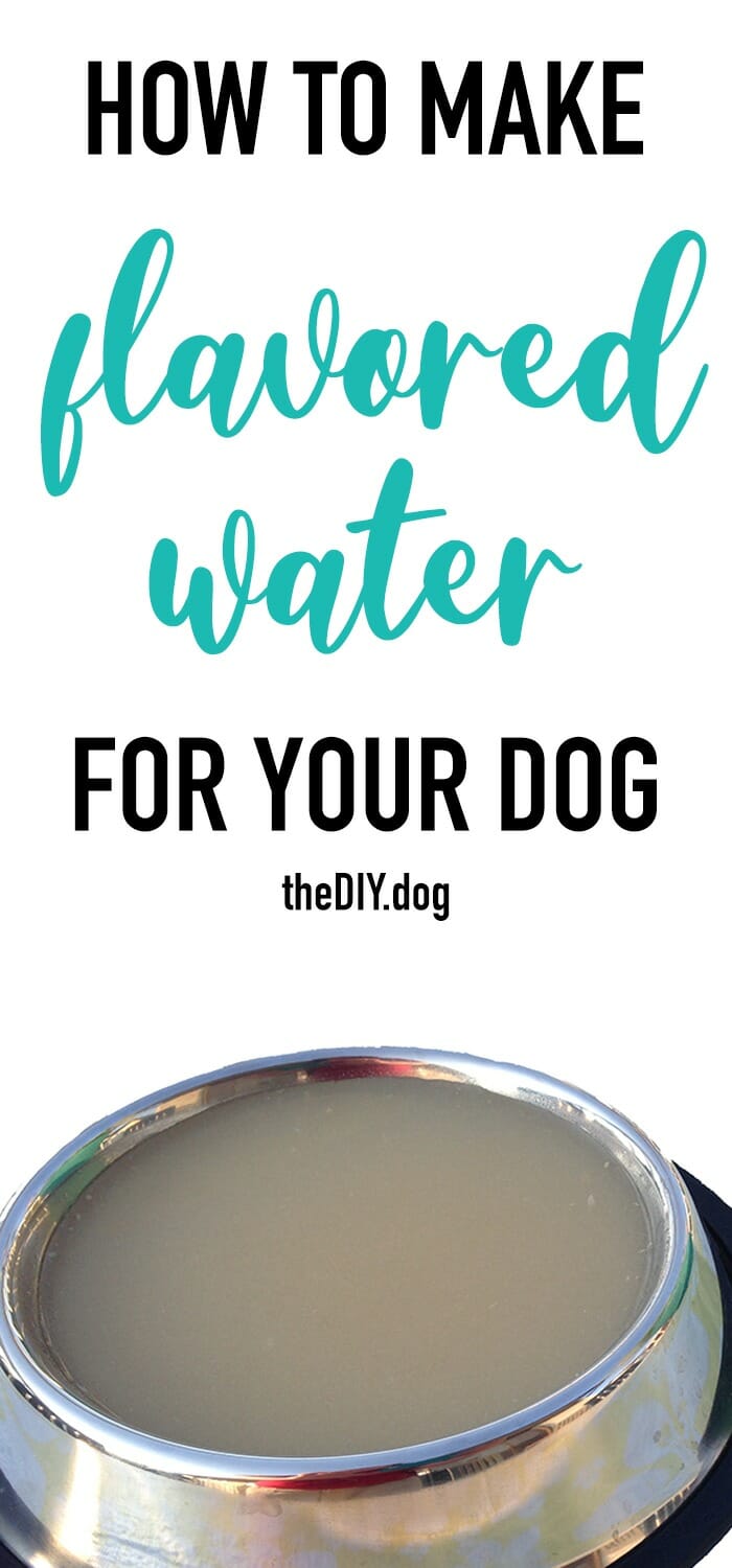 a dog bowl filled with brown coloured water and text that says "how to make flavored water for your dog"