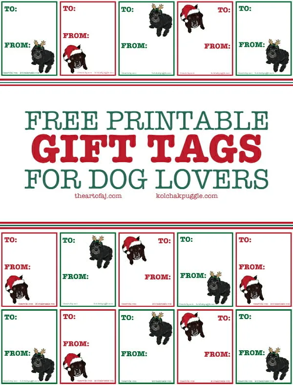 Dog Printable Gift Tags - Pinnable