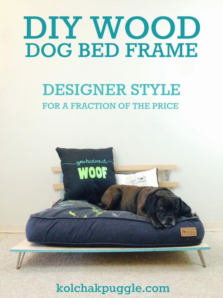 Add a bit of style to your dog's bed with this super simple DIY Wood Dog Bed Frame.