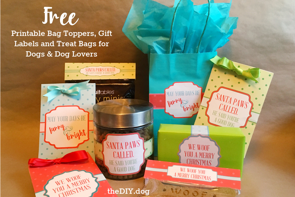 diy dog treat christmas bag printables