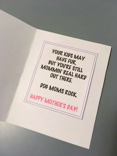 Free Printable Dog Mom Mothers Day Card | the DIY Dog