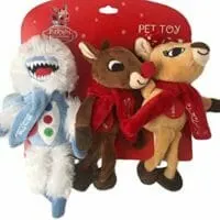 Holiday Pet Toys Plush Rudolph Bubble Clarice Dog Squeak Toy 3pc