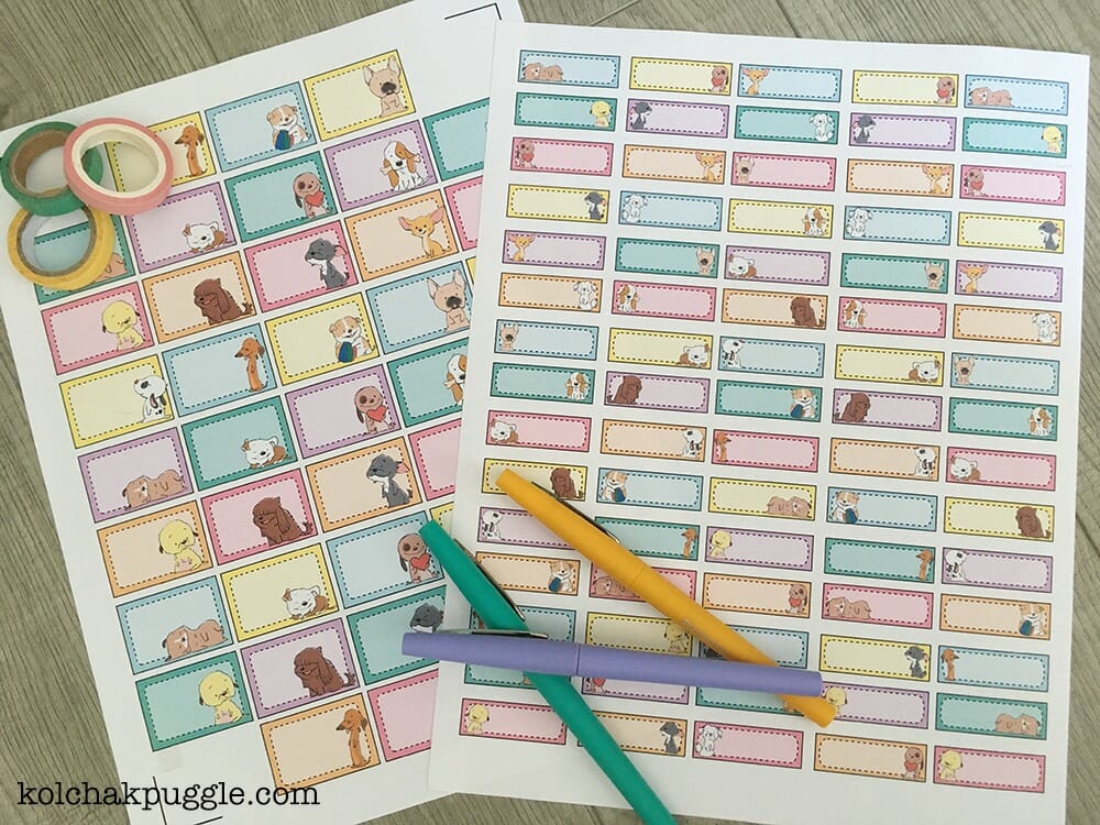 free printable pastel puppies planner stickers kol s notes