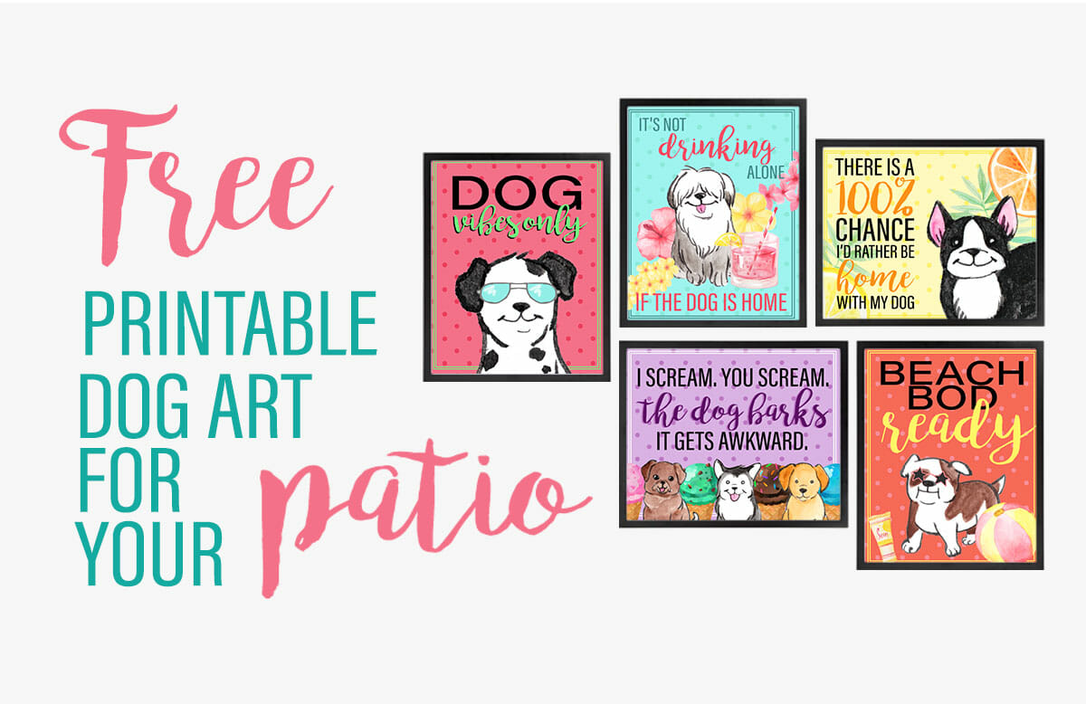 Bright, Summery Free Printable Dog Art for Your Deck