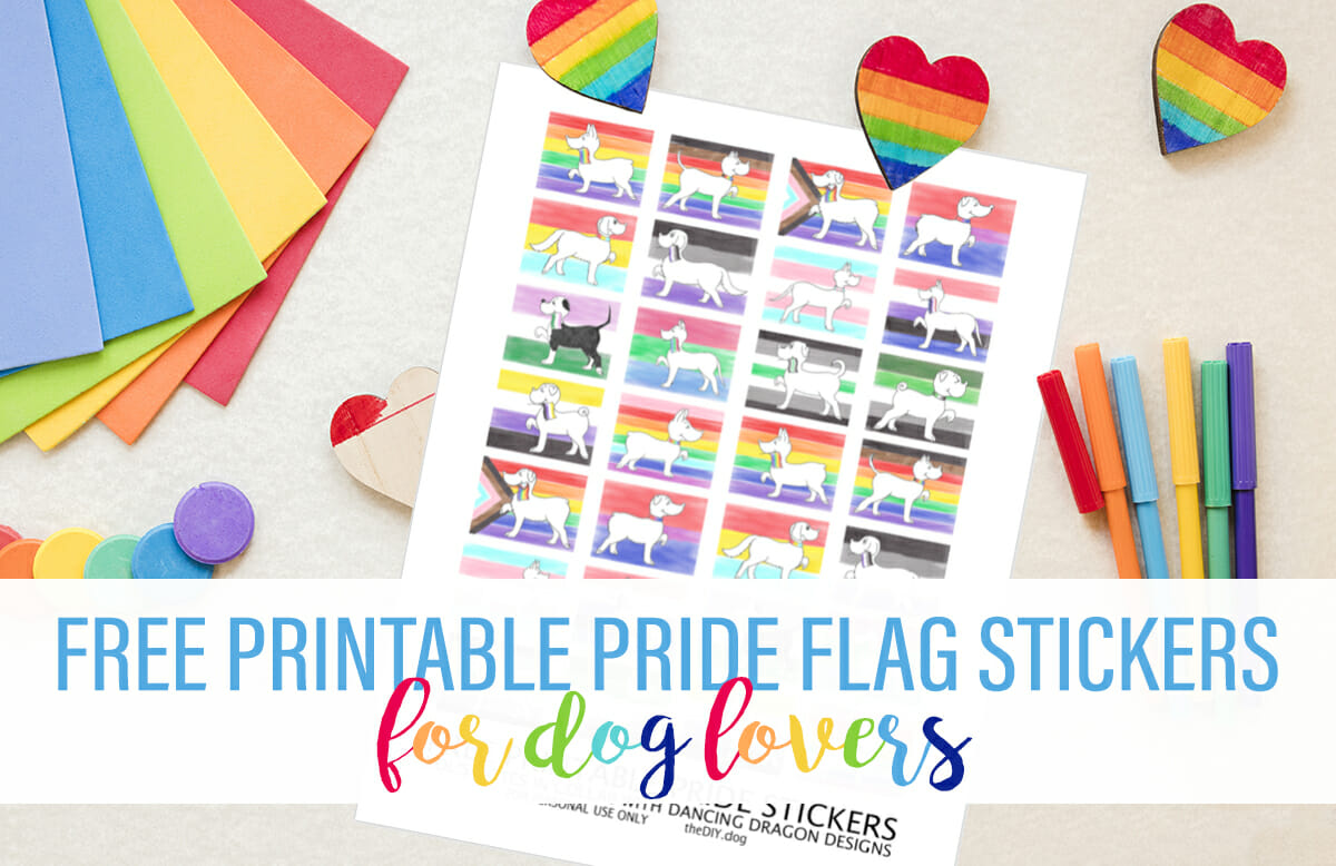 Free Printable Pride Flag Stickers (+ More) for Dog Lovers