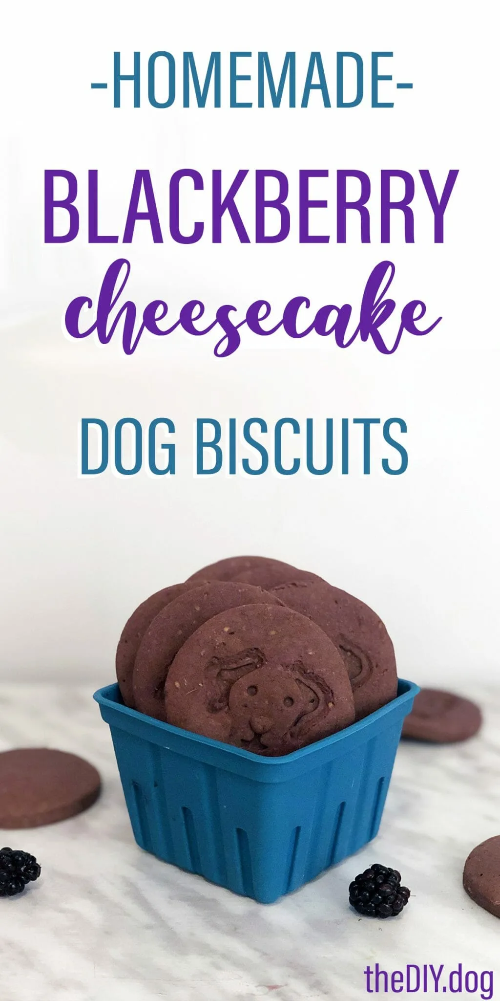 a basket of blackberry cheesecake dog treats