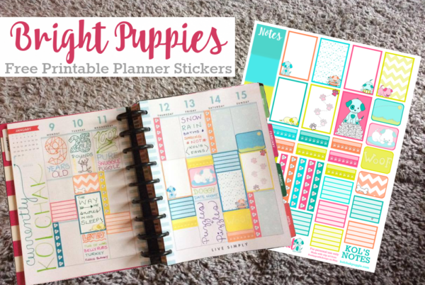 Free Printable Planner Sticker Set: Bright Puppies #BestLifePets