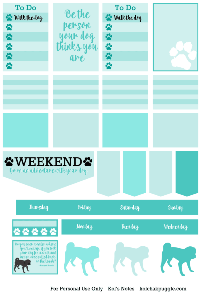 Free Printable Planner Stickers Dogs